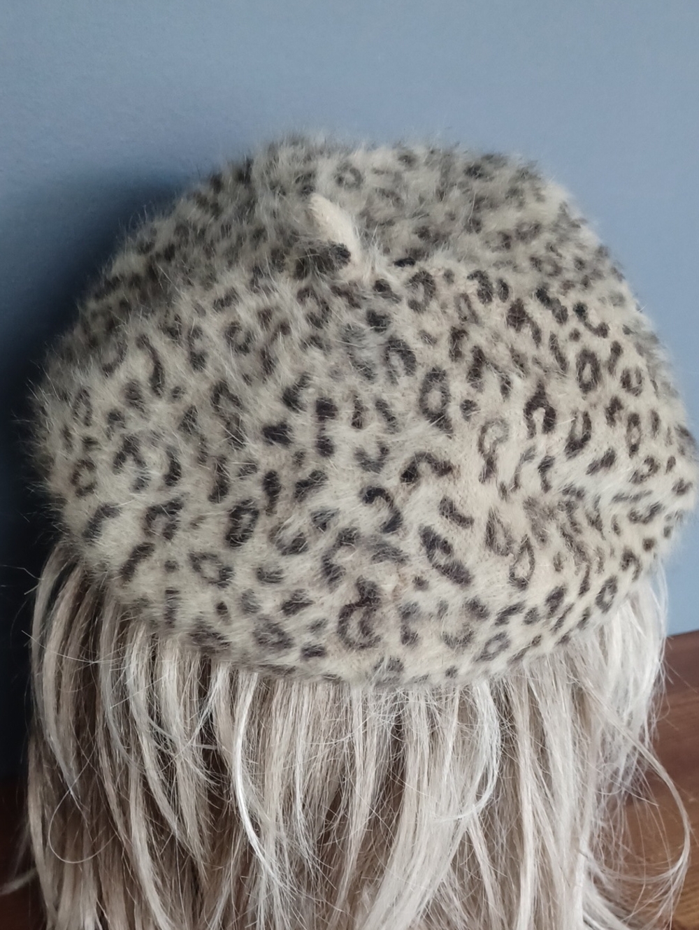 Leopard Rabbit Hair  Beret - Picture 4 of 11